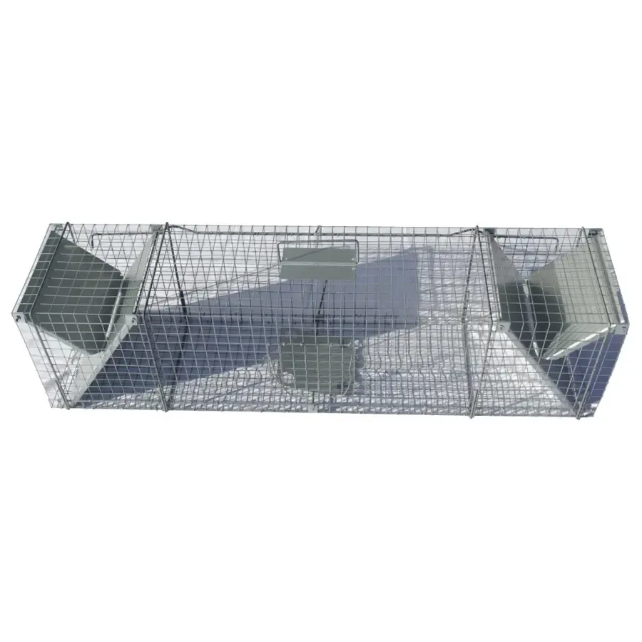 Grote 2-deurs doorloopval 122 x 29 x 32 cm voor levend vangen