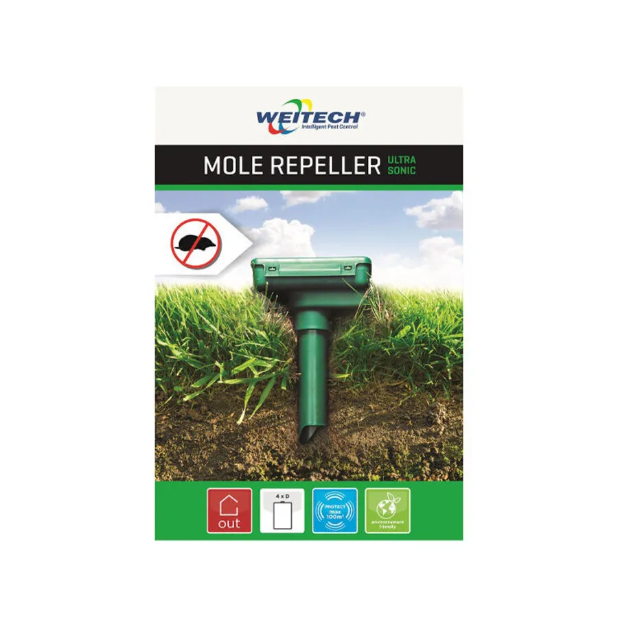Mollenverjager WK0675 op batterijen voor mollen en woelratten 100 m²