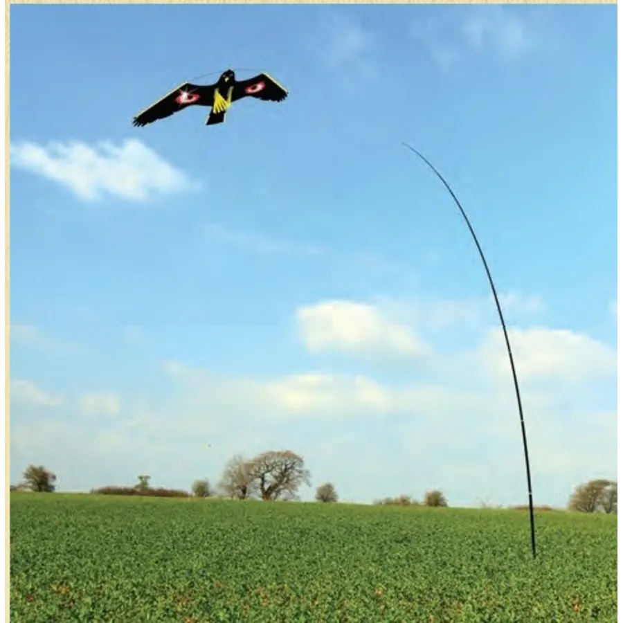 Vogelverjager vlieger met 7 meter glasfiber mast en grondanker | Complete set