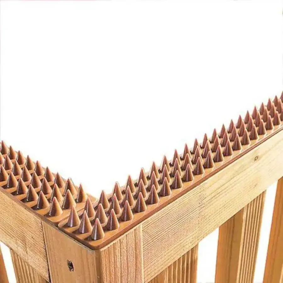 Bruine anti-klimstrip 50 cm | Puntstrip tegen vogels, katten en marters