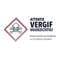 Gevarensticker voor muizen- en rattenvoerdoos 9 x 5 cm | per stuk