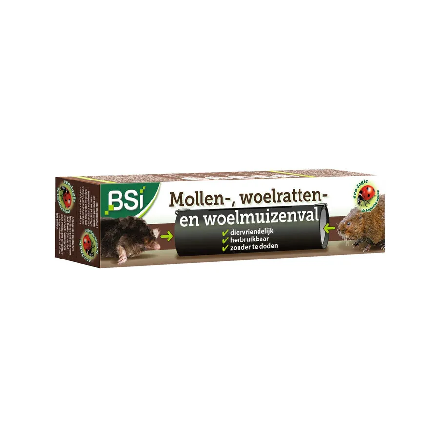 Diervriendelijke mollenval 21 x 5 cm voor levend vangen