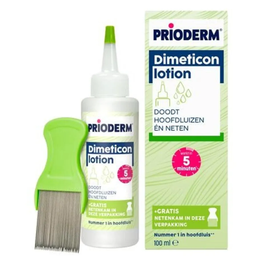 Dimeticon Lotion 100 ml tegen Hoofdluis en Neten met Luizenkam
