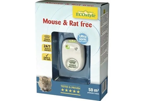 ECOstyle Ultrasone muizen- en rattenverjager voor 1 ruimte tot 50 m²