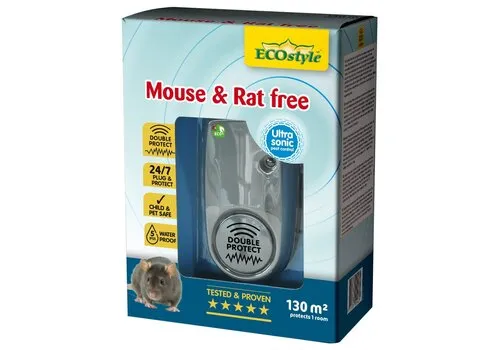 ECOstyle Ultrasone muizen- en rattenverjager 130 m²