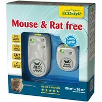 Mouse & Rat Free 80 + 30 m² | ultrasone muizen- en rattenverjager | 2 stuks