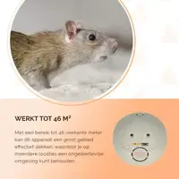 Ultrasone muizen en ratten verjager | tot 46 m² | netstroom