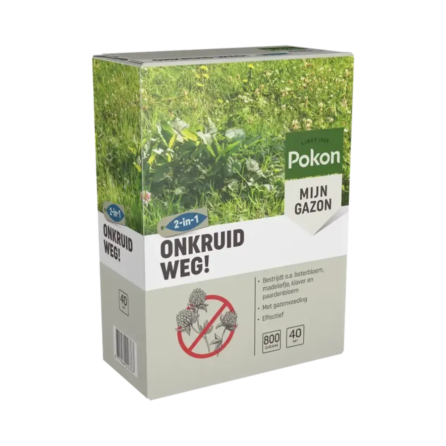 Onkruid Weg voor gazon 800 gram | 40 m² | met gazonvoeding