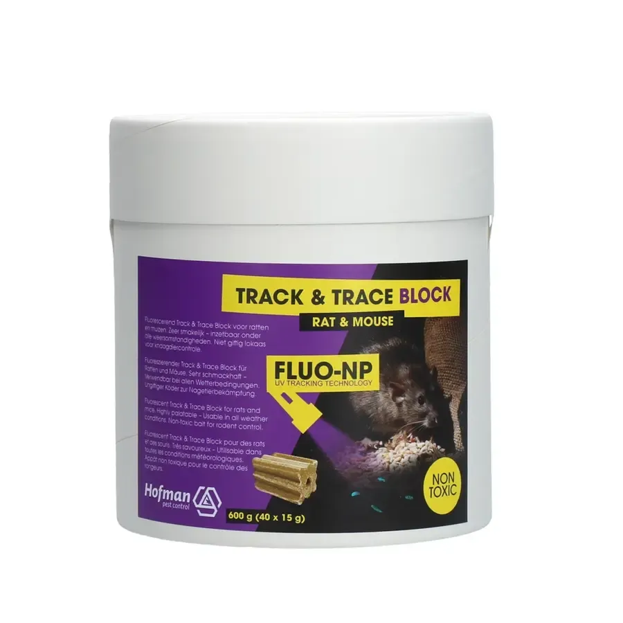 UV traceerblokken voor ratten en muizen | 40 x 15 gram | 600 gram