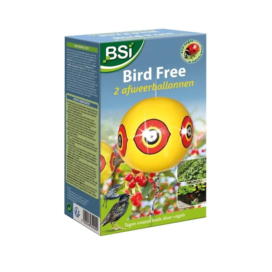 Vogelafweerballonnen met reflecterende stickers en linten | 2 stuks