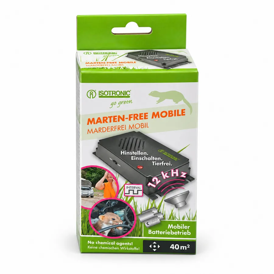 Mobiele marterverjager op batterijen | 12 kHz | bereik ca. 40 m²