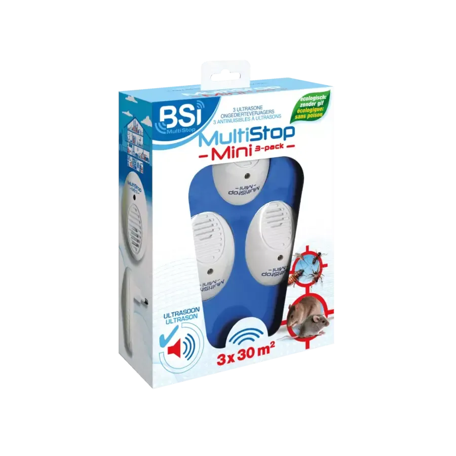 MultiStop Mini 3-pack ultrasone ongedierteverjager | 3 x 30 m²