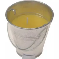 Citronellakaars in zinken emmertje 6 x 6,5 cm | buitenkaars met citronellageur