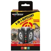 3-in-1 ultrasone knaagdierverjager met flitslicht | 300 m² | 240°