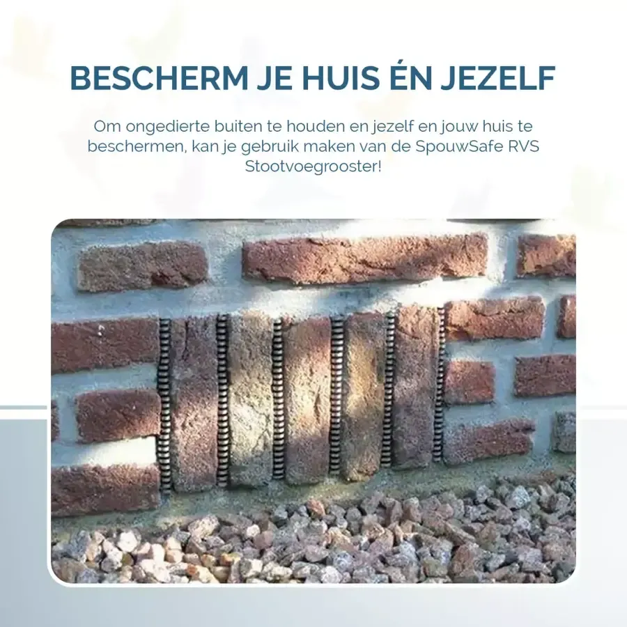 RVS stootvoegrooster 5 cm | 20 stuks | tegen muizen, ratten en insecten