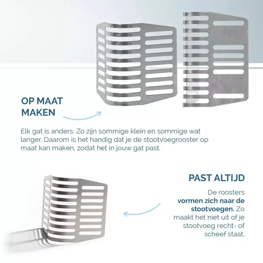 RVS stootvoegrooster 5 cm | 20 stuks | tegen muizen, ratten en insecten