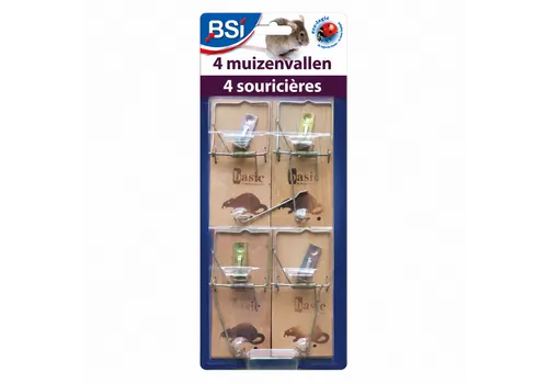 BSI Houten muizenvallen 4 stuks