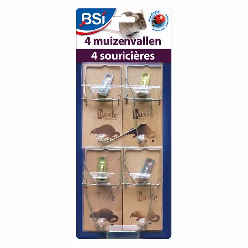 BSI Houten muizenvallen 4 stuks
