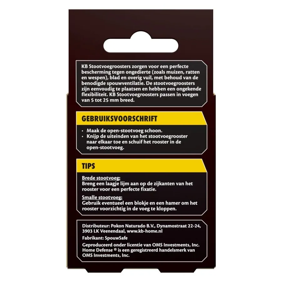 Stootvoegroosters 50 mm 10 stuks | RVS wering tegen muizen, ratten en wespen