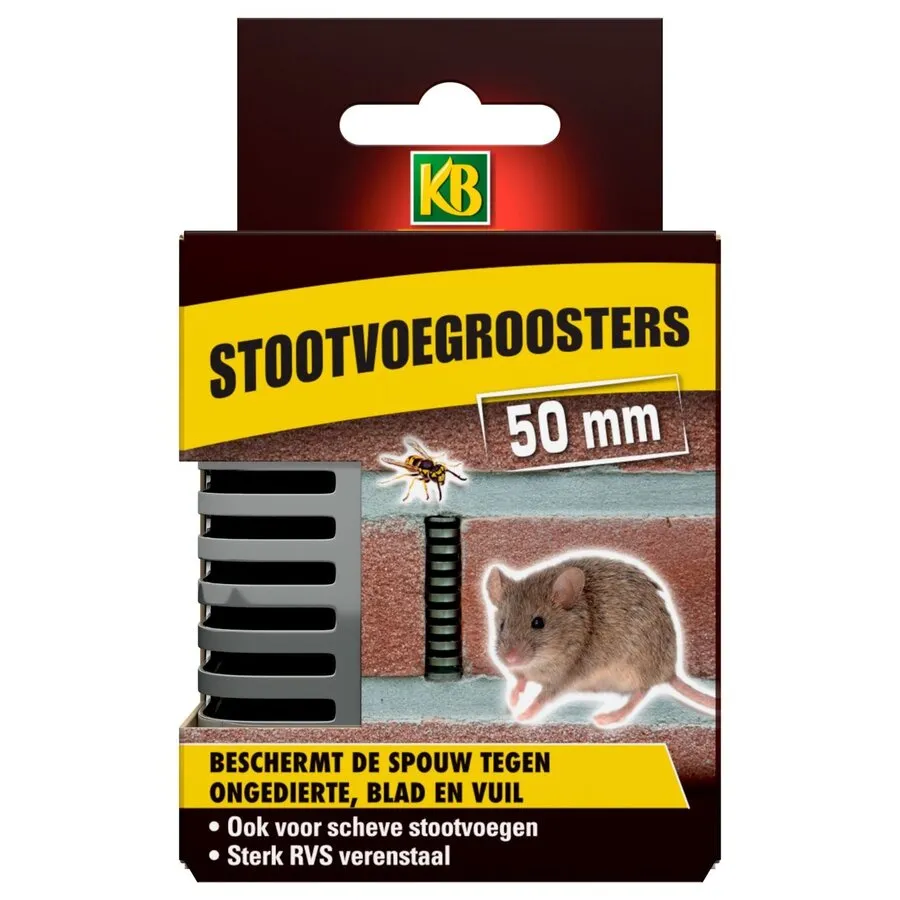 Stootvoegroosters 50 mm 10 stuks | RVS wering tegen muizen, ratten en wespen