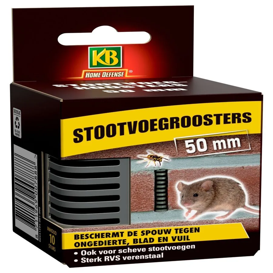 Stootvoegroosters 50 mm 10 stuks | RVS wering tegen muizen, ratten en wespen