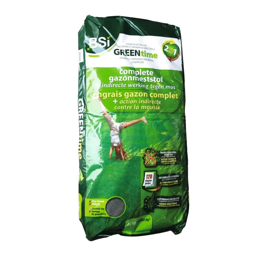 Greentime 2 in 1 gazonmeststof 10 kg | voor 100 m² | 4 maanden werking