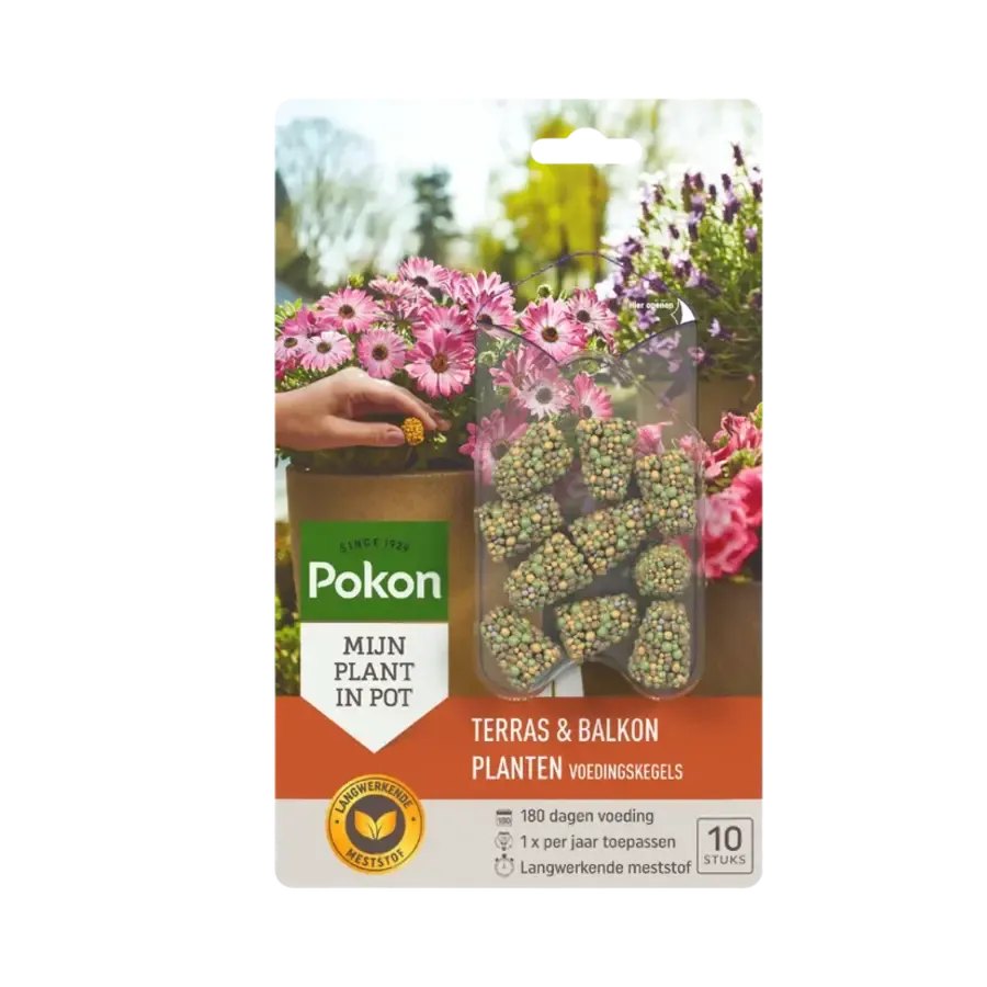 Terras & Balkon Planten Voedingskegels 10 stuks | 180 dagen voeding