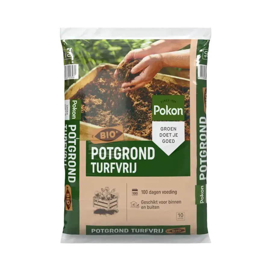 Bio turfvrije potgrond 10 liter | universeel voor binnen- en buitenplanten | 100 dagen voeding