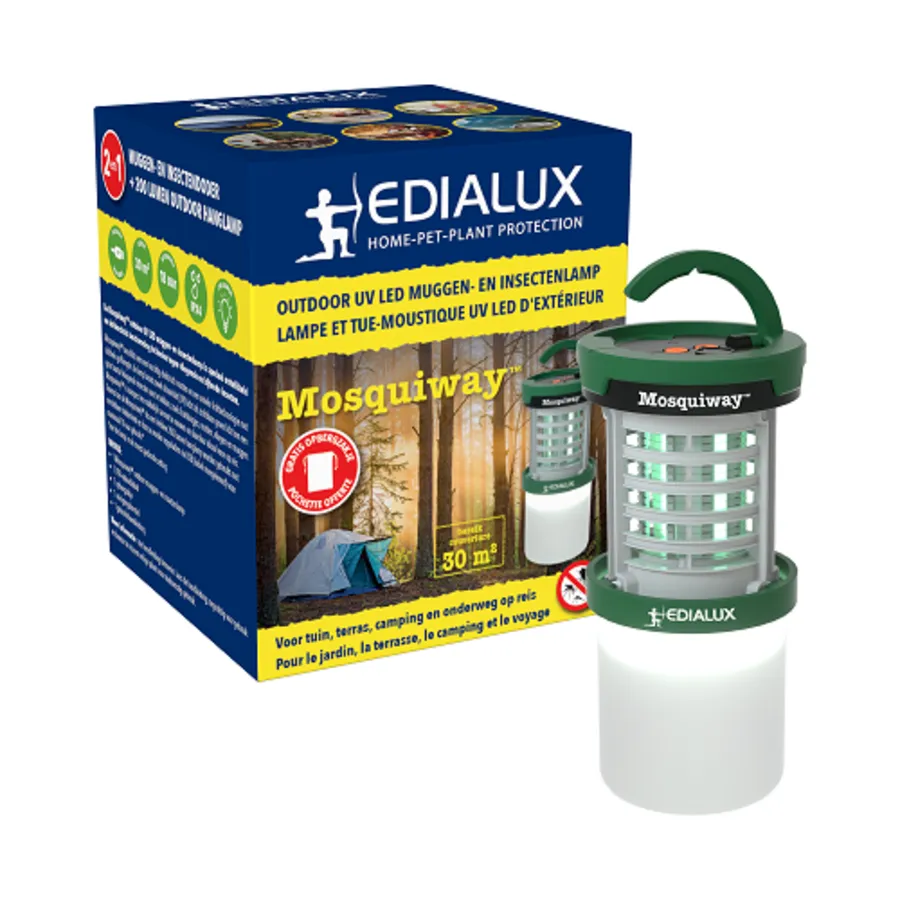 Outdoor UV LED muggen- en insectenlamp | 30 m² | USB oplaadbaar | 200 lumen