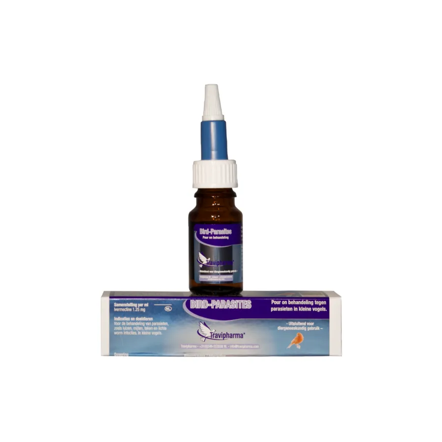 Bird-Parasite 10 ml tegen luizen, mijten, teken, schurft en wormen bij kleine vogels