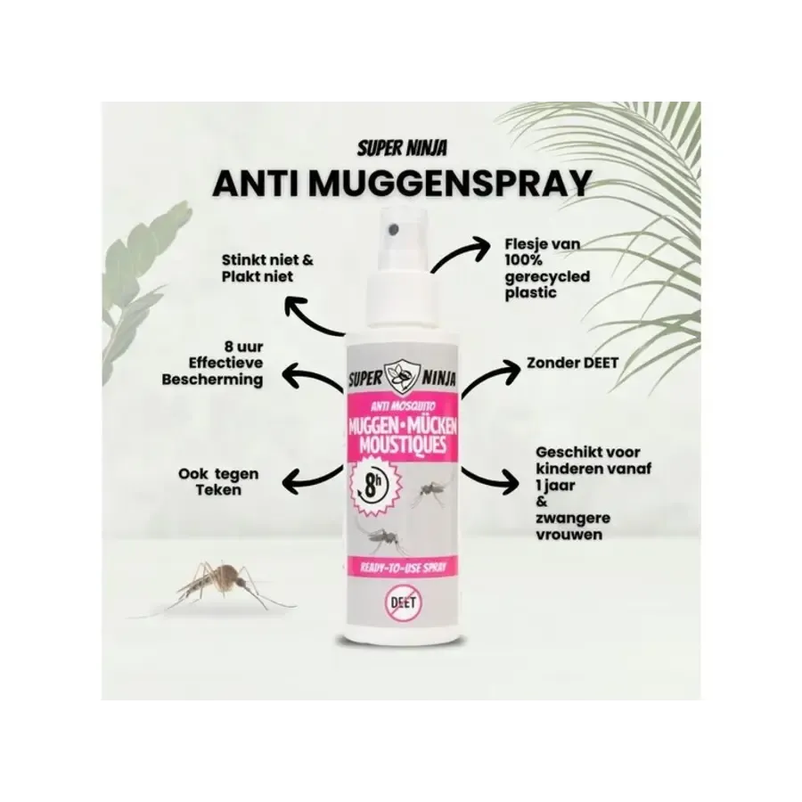 Anti muggenspray 100 ml | tot 8 uur bescherming tegen muggen en teken