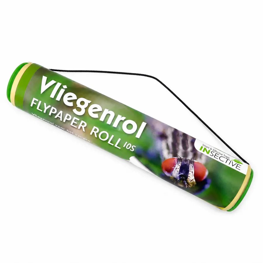 Vliegenkleefrol 10 meter x 25 cm | Gifvrije vliegenvanger voor stallen