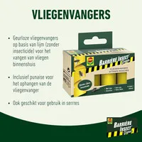 BIO Vliegenvangers 4 stuks | Geurloze vliegenkleefstrips zonder insecticide | Tot 8 weken werkzaam