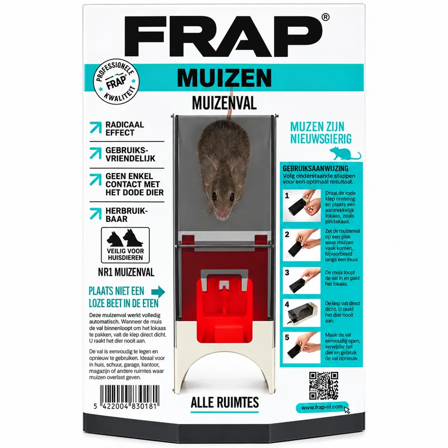 FRAP muizenval nieuwe generatie | Herbruikbare en afgeschermde muizenklem | 1 stuk