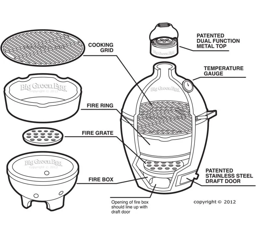 Big Green Egg XXLarge + Integgrated Nest + Handler + Cover