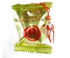 Gelukskoekjes met een Sinterklaas gelukspoppetje 10 stuks