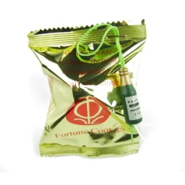 Gelukskoekje met een fles champagne 10 stuks