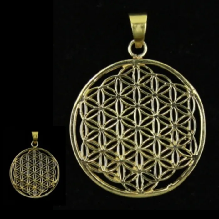 Flower of life hanger messing goudkleurig