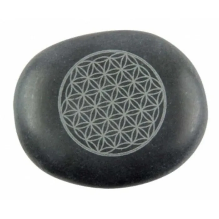 Hot Stones met Flower of Life gravering