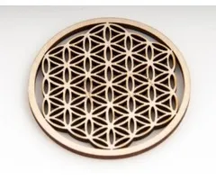 Bloem des levens hout 6 cm