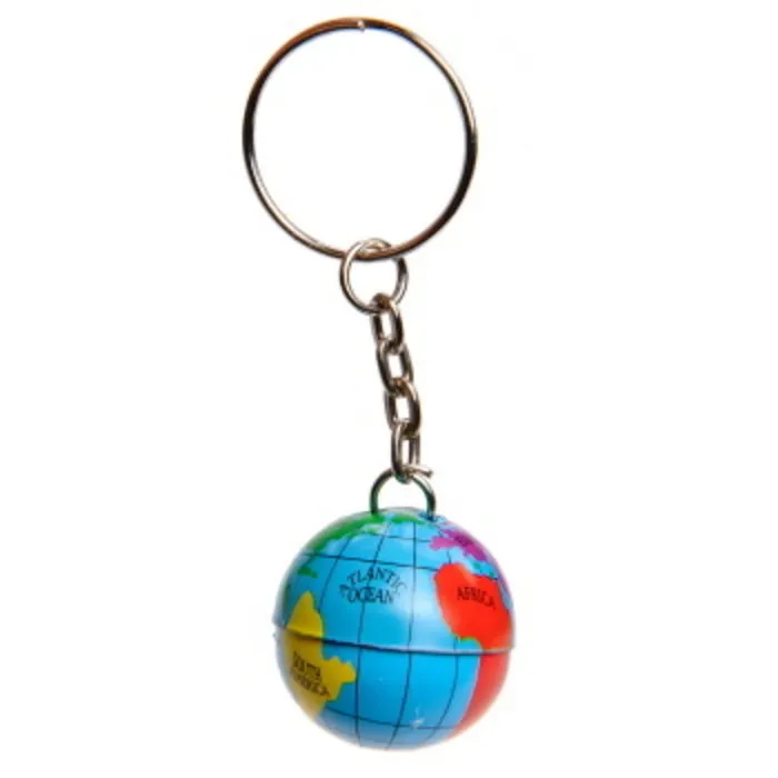 Sleutelhanger wereldbol 10 stuks