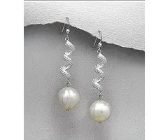 Oorbellen spiraal met parel