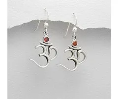 Ohm symbool oorbellen met zirkonia steentje