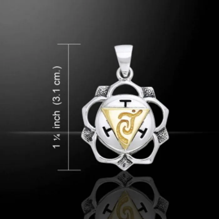 Manipura chakra zilver met goud accenten