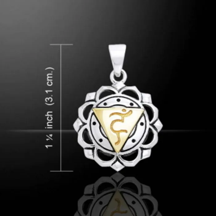 Vishuddha keelchakra zilver & goud accenten