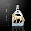 Paard in stijgbeugel zilver en Goud hanger