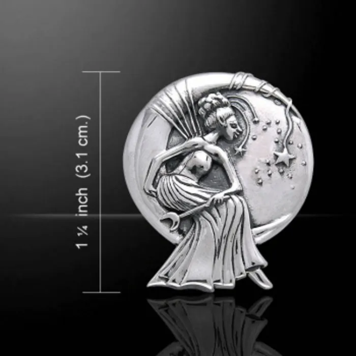 Maan fee hanger van zilver