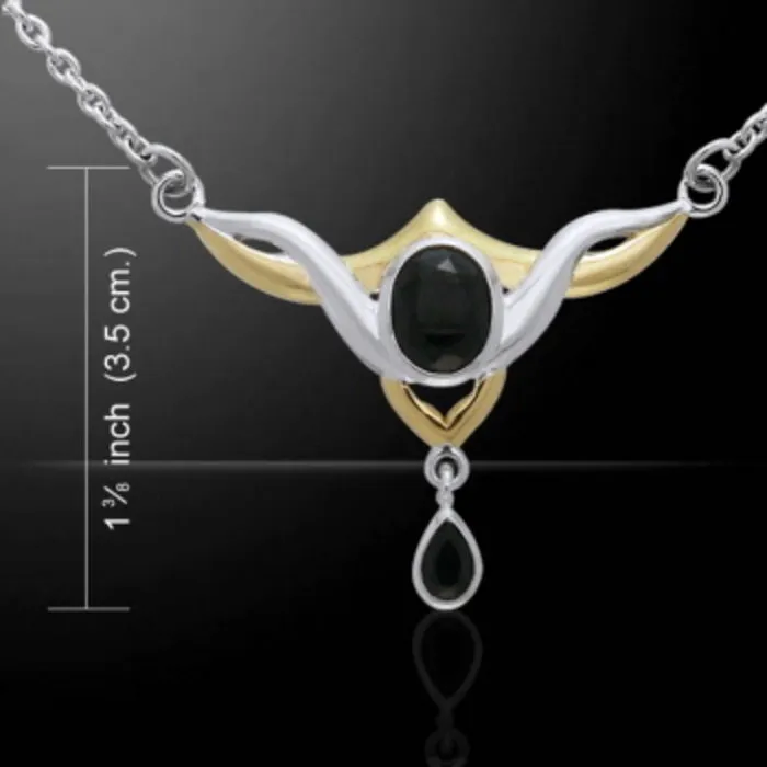 Magic Art Deco zilverOnyx  halsketting