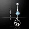 Navelpiercing topaas zilver met pentagram