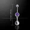 Yin Yang zilveren navelpiercing